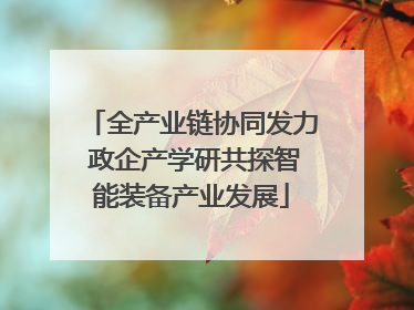 全产业链协同发力 政企产学研共探智能装备产业发展