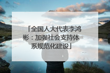 全国人大代表李鸿彬：加强社会支持体系规范化建设