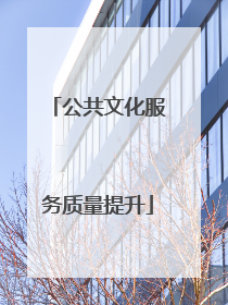公共文化服务质量提升