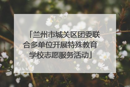 兰州市城关区团委联合多单位开展特殊教育学校志愿服务活动