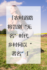 农村道路将告别“无名”时代 乡村何以“著名”