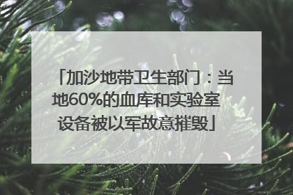 加沙地带卫生部门：当地60%的血库和实验室设备被以军故意摧毁