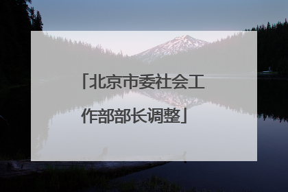 北京市委社会工作部部长调整