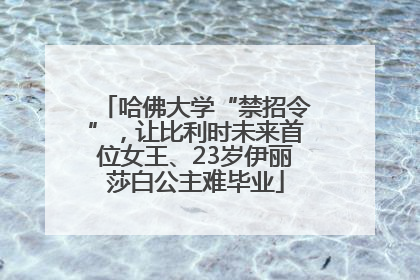 哈佛大学“禁招令”，让比利时未来首位女王、23岁伊丽莎白公主难毕业