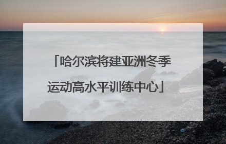 哈尔滨将建亚洲冬季运动高水平训练中心