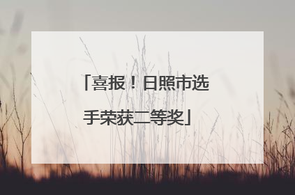 喜报！日照市选手荣获二等奖