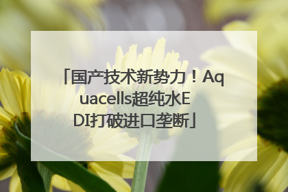 国产技术新势力！Aquacells超纯水EDI打破进口垄断