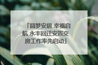 圆梦安居 幸福启航 永丰回迁安置交房工作率先启动