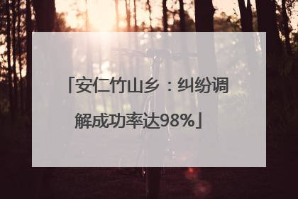 安仁竹山乡：纠纷调解成功率达98%