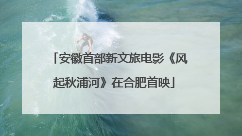 安徽首部新文旅电影《风起秋浦河》在合肥首映