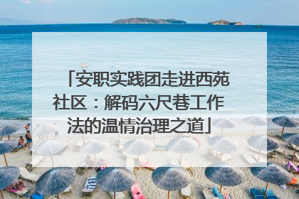 安职实践团走进西苑社区：解码六尺巷工作法的温情治理之道