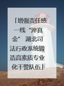增强责任感 一线“淬真金” 湖北司法行政系统锻造高素质专业化干警队伍