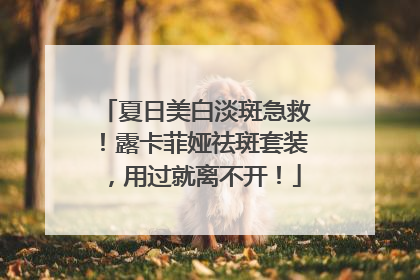 夏日美白淡斑急救！露卡菲娅祛斑套装，用过就离不开！