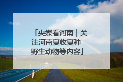 央媒看河南｜关注河南夏收夏种 野生动物等内容
