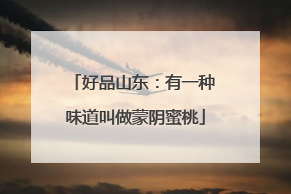 好品山东：有一种味道叫做蒙阴蜜桃
