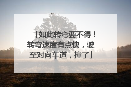如此转弯要不得！转弯速度有点快，驶至对向车道，撞了