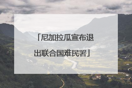 尼加拉瓜宣布退出联合国难民署