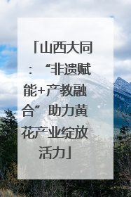 山西大同：“非遗赋能+产教融合”助力黄花产业绽放活力