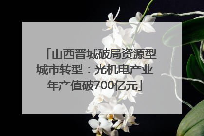 山西晋城破局资源型城市转型：光机电产业年产值破700亿元
