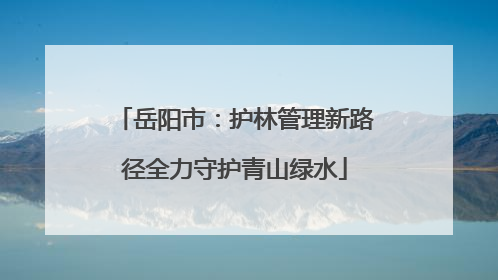 岳阳市：护林管理新路径全力守护青山绿水