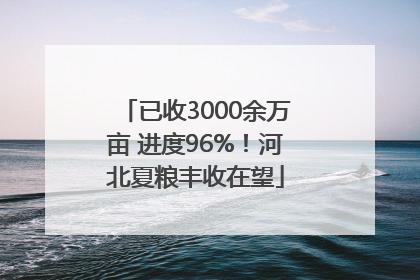 已收3000余万亩 进度96%！河北夏粮丰收在望