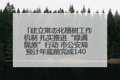 建立常态化植树工作机制 扎实推进“绿满陇原”行动 市公安局预计年底前完成1402亩绿化任务