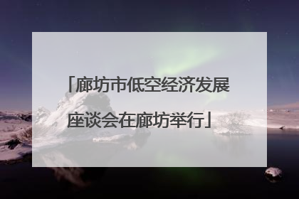 廊坊市低空经济发展座谈会在廊坊举行