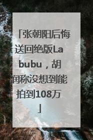 张朝阳后悔送回绝版Labubu，胡润称没想到能拍到108万