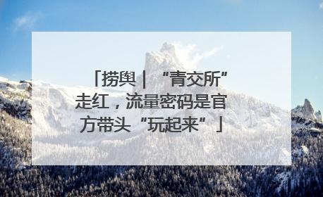 捞舆｜“青交所”走红，流量密码是官方带头“玩起来”