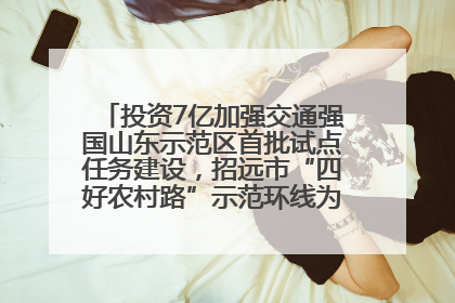 投资7亿加强交通强国山东示范区首批试点任务建设，招远市“四好农村路”示范环线为乡村振兴“开路”