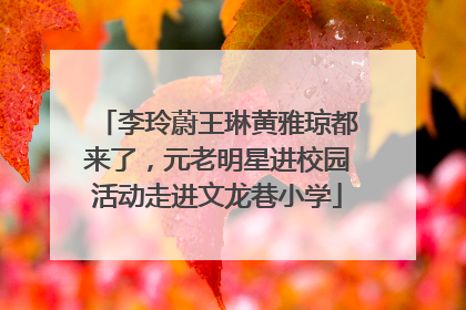 李玲蔚王琳黄雅琼都来了，元老明星进校园活动走进文龙巷小学