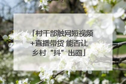 村干部触网短视频+直播带货 能否让乡村“抖”出圈