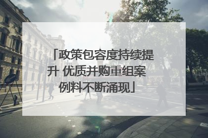 政策包容度持续提升 优质并购重组案例料不断涌现