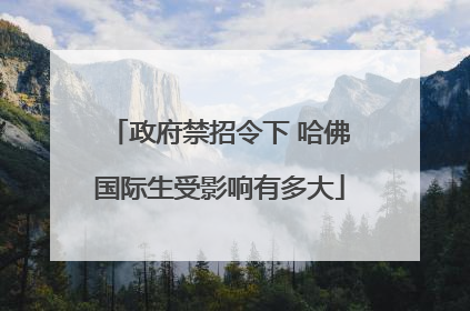 政府禁招令下 哈佛国际生受影响有多大