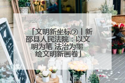 文明新坐标②丨新邵县人民法院：以文明为笔 法治为墨 绘文明新画卷