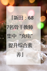 新田：687名骨干教师集中“充电” 提升综合素养