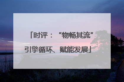 时评：“物畅其流”引擎循环、赋能发展