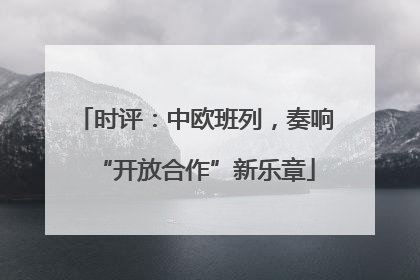 时评：中欧班列，奏响“开放合作”新乐章