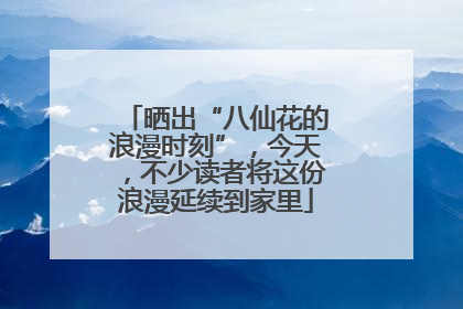 晒出“八仙花的浪漫时刻”，今天，不少读者将这份浪漫延续到家里