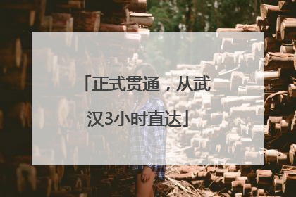 正式贯通，从武汉3小时直达