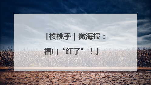 樱桃季｜微海报：福山“红了”！