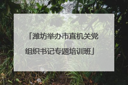 潍坊举办市直机关党组织书记专题培训班