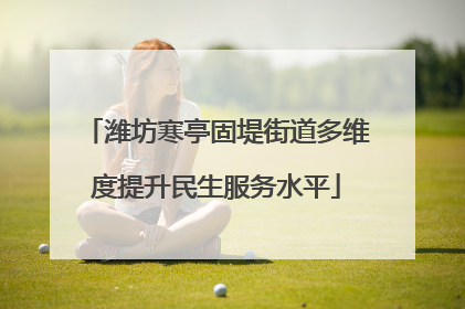 潍坊寒亭固堤街道多维度提升民生服务水平