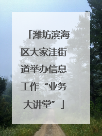 潍坊滨海区大家洼街道举办信息工作“业务大讲堂”