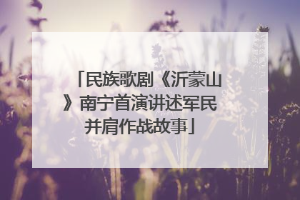 民族歌剧《沂蒙山》南宁首演讲述军民并肩作战故事