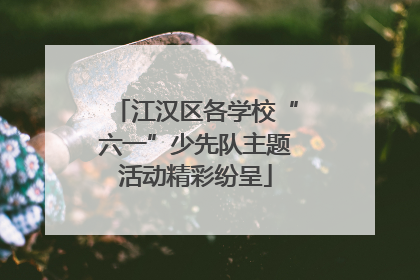 江汉区各学校“六一”少先队主题活动精彩纷呈