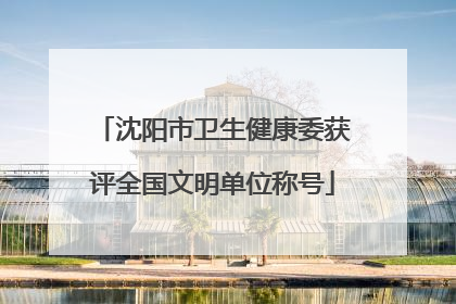 沈阳市卫生健康委获评全国文明单位称号