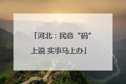 河北：民意“码”上说 实事马上办