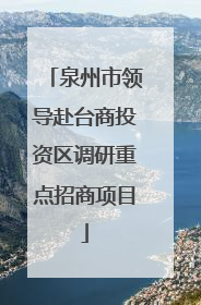 泉州市领导赴台商投资区调研重点招商项目