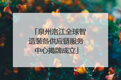 泉州洛江全球智造装备供应链服务中心揭牌成立